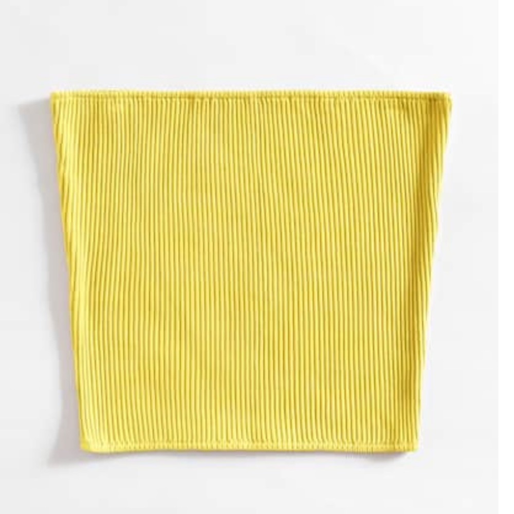 SHEIN Yellow Bandeau Top